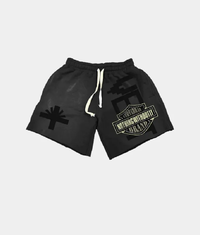 Vertabrae Double Emblem Shorts Black (1)