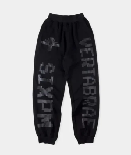 Vertabrae Double Logo Sweatpants Black (2)