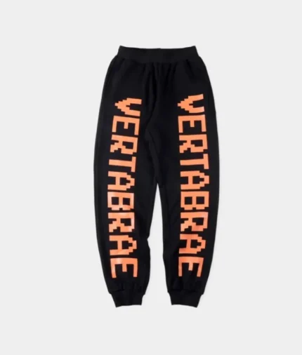 Vertabrae Logo Sweatpants Black Orange (1)