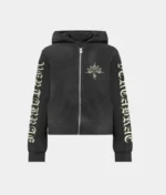 Vertabrae Tattoo Zip Up Hoodie Black (2)